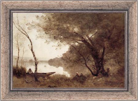 framed  Corot Camille Le Batelier de Mortefontaine, Ta3071-1